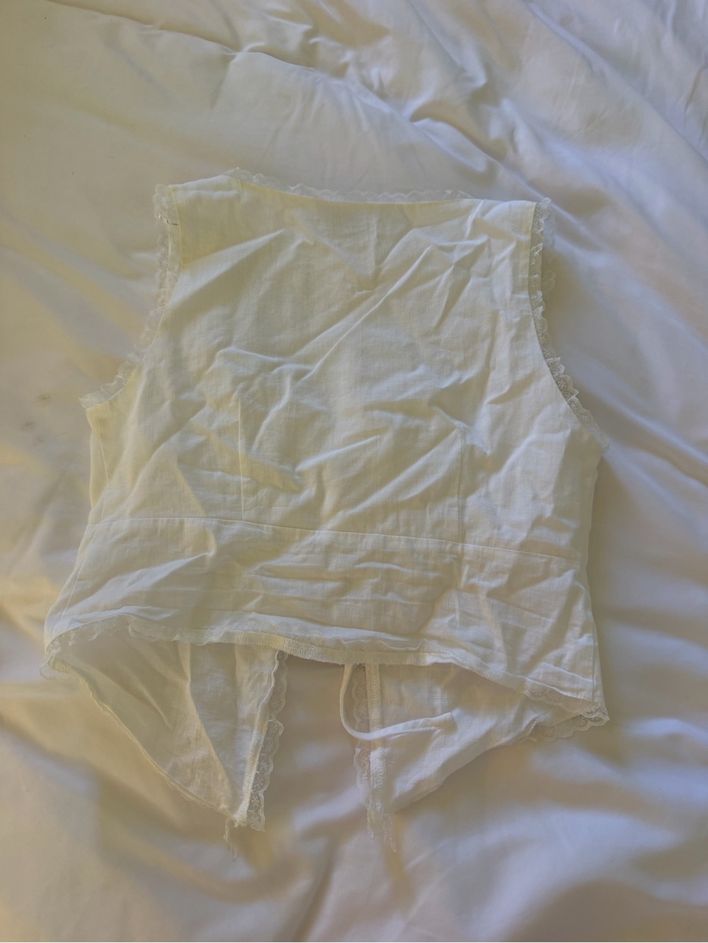 Lulus Tie Front White Shirt - Picture 3 of 5